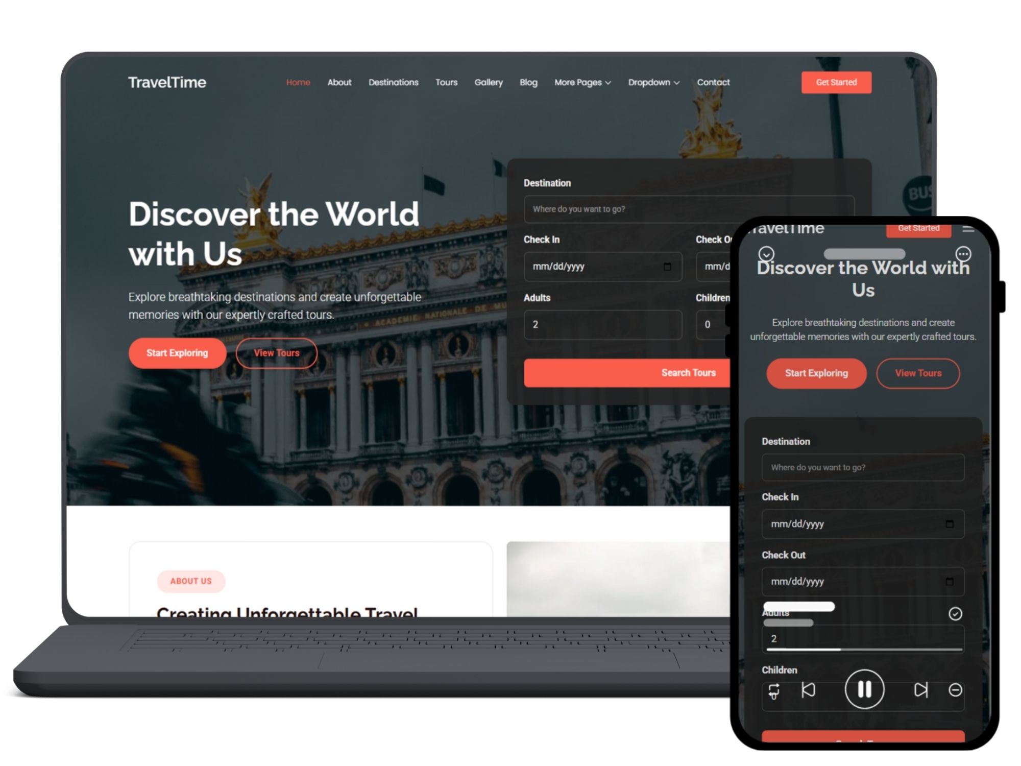 Travel Website<br> <i> (TravelTime)</i>