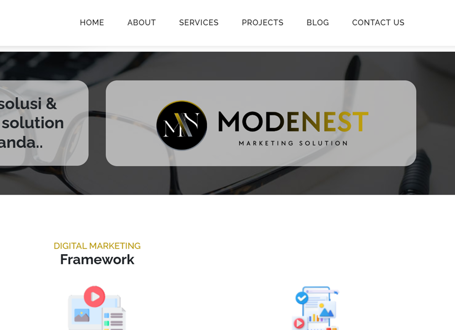 Website Company Profile <br> <i> (Modenest)</i>